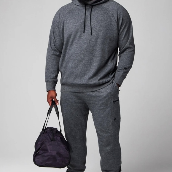 Men's Fabletics - The Go To Hoodie.  Charcoal Heather - Picture 3 of 8